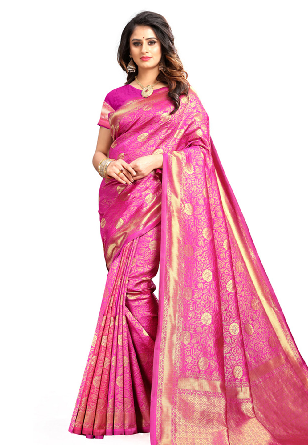 Pink Silk Festival Wear Saree