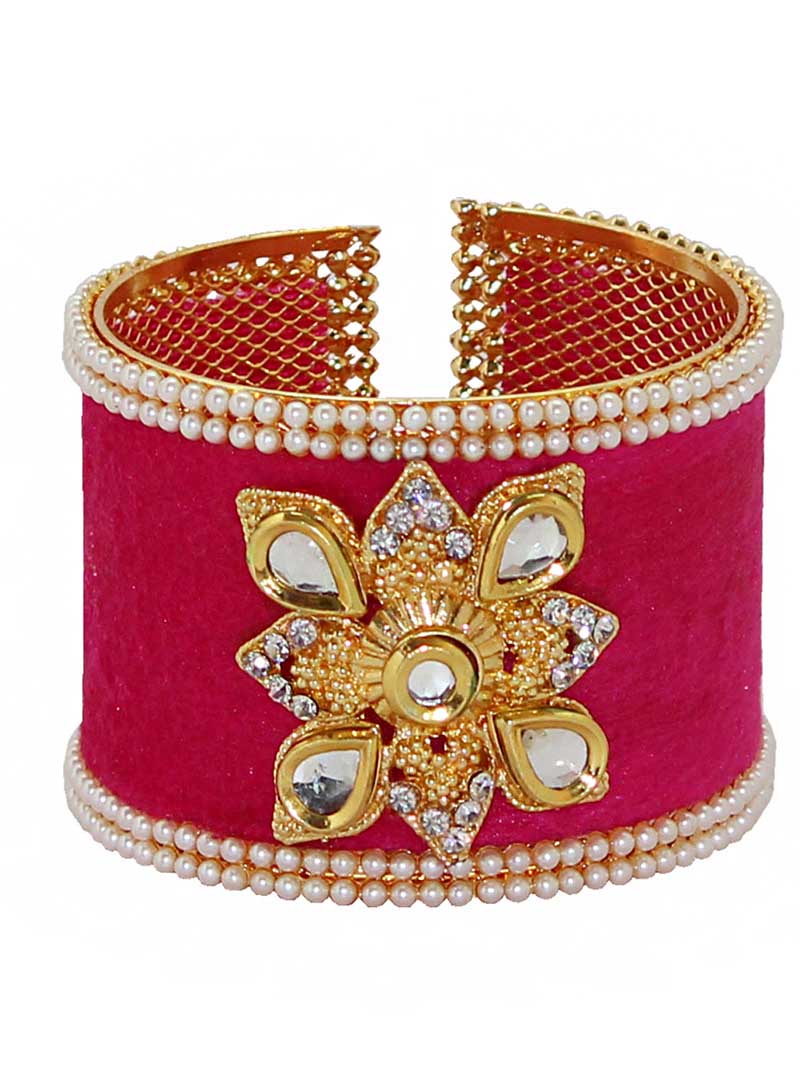 Dark Pink Alloy Austrian Diamonds Bangle 65964