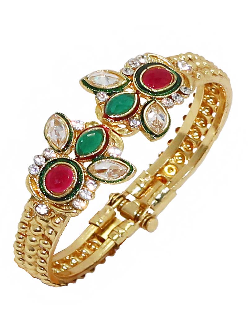 Maroon Alloy Austrian Diamonds Bangle 66114