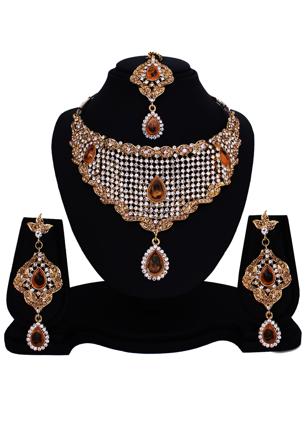 Brown Alloy Austrian Diamonds Heavy Set With Free Alloy Designer Kada 89146