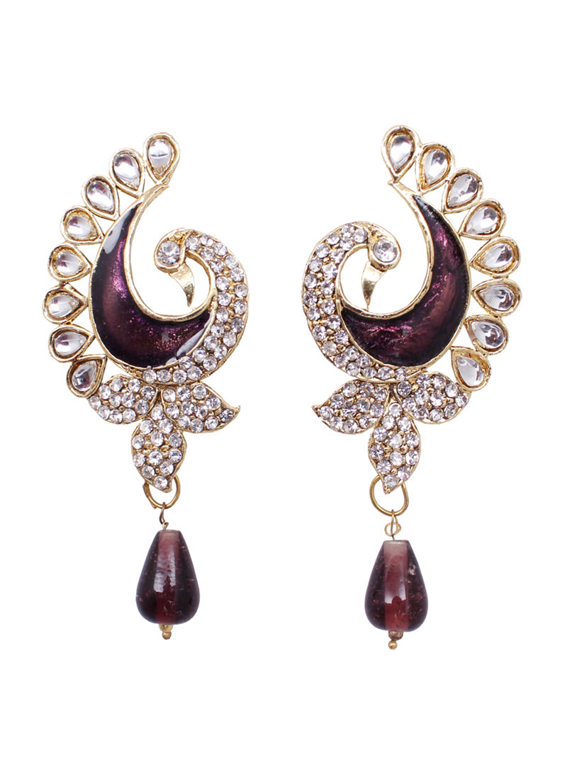 White Alloy Austrian Diamonds Earrings 89232