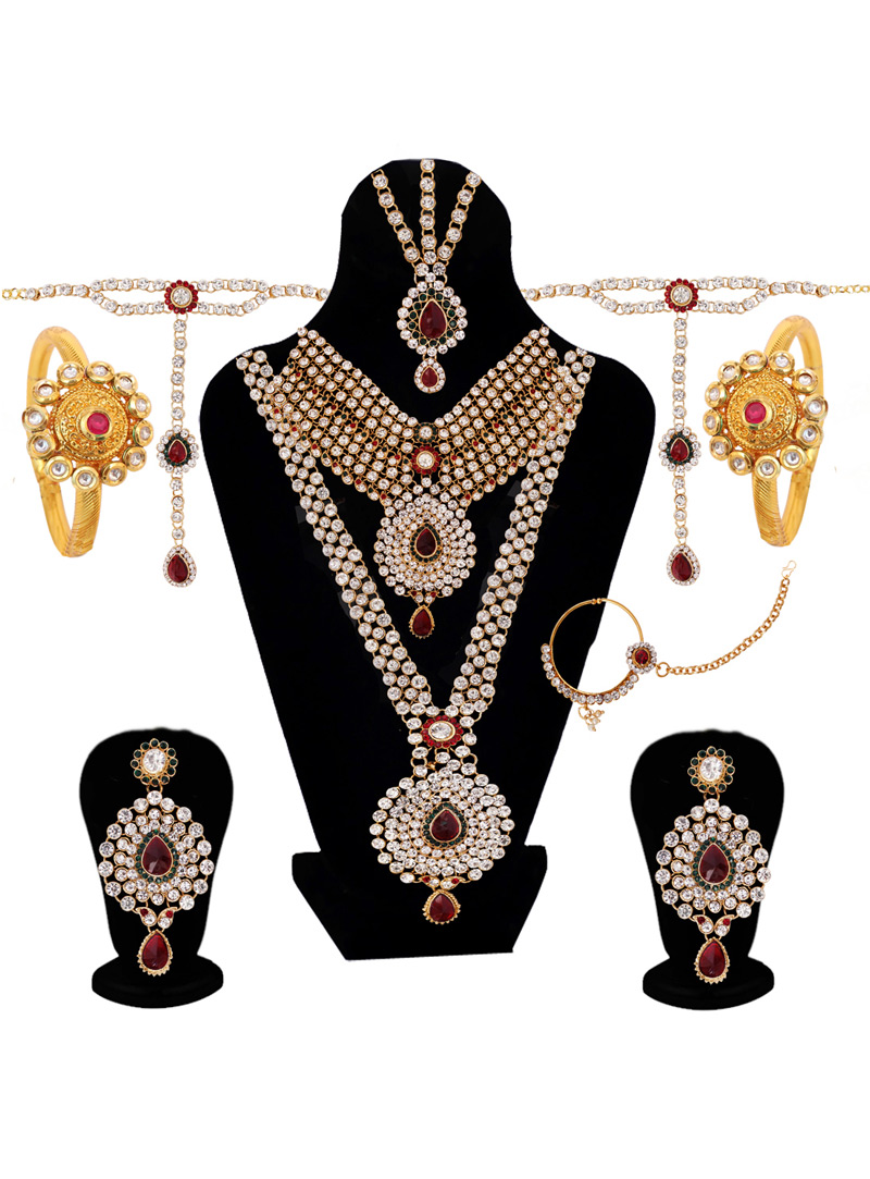 Silver Alloy Austrian Diamond Bridal Set 128611