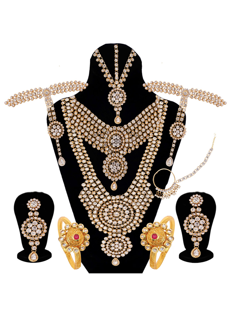 Silver Alloy Austrian Diamond Bridal Set 128612