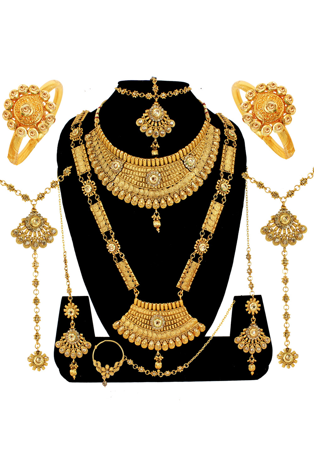 Golden Alloy Austrian Diamond Bridal Set 177809