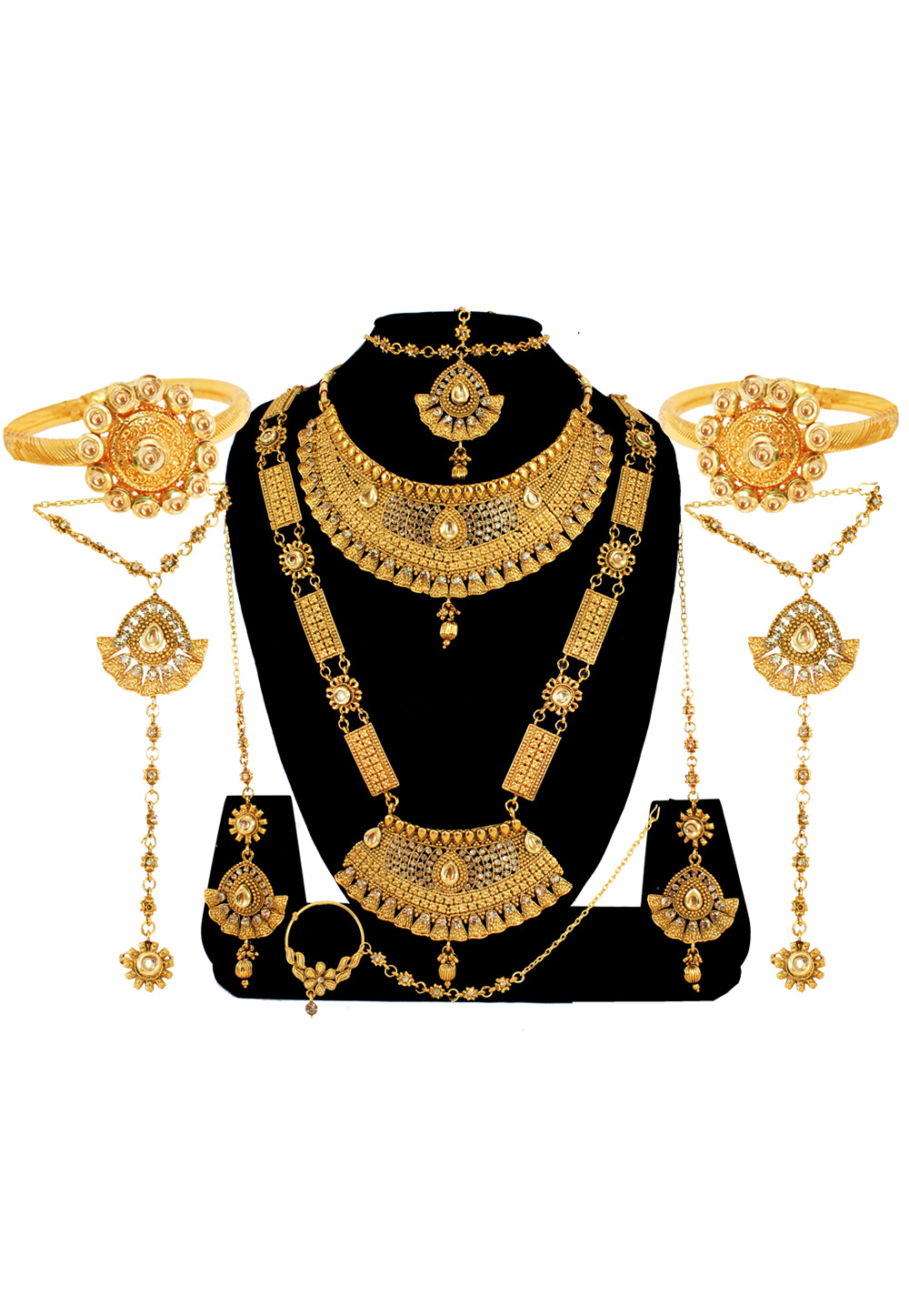 Golden Alloy Austrian Diamond Bridal Set 177812