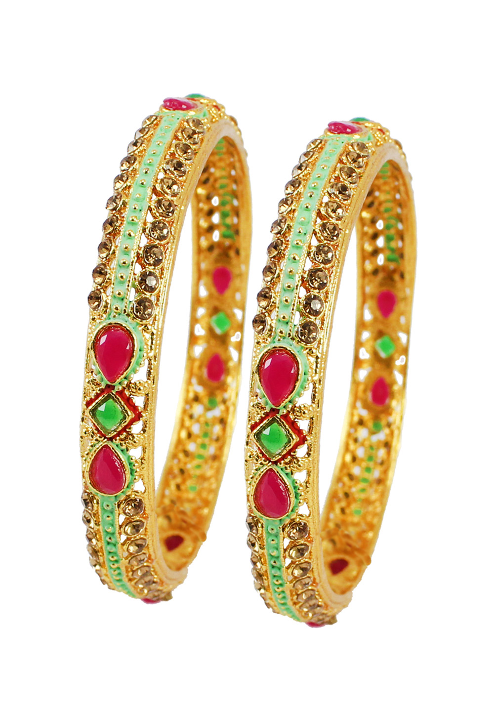 Green Alloy Austrian Diamond Bangle 177856