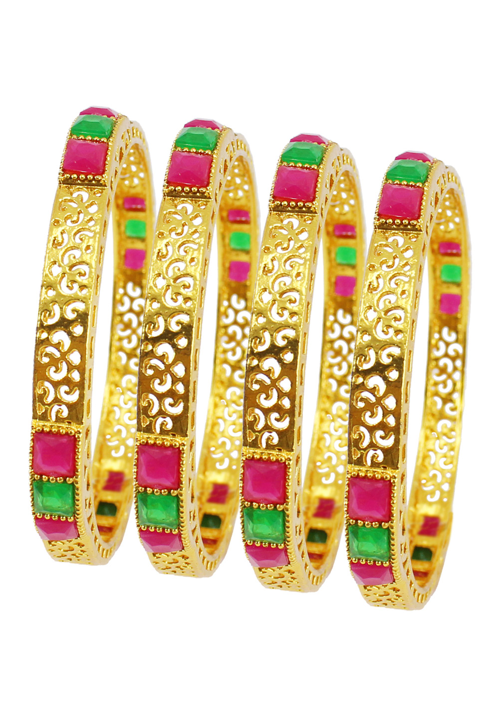 Green Alloy Austrian Diamond Bangle 177857