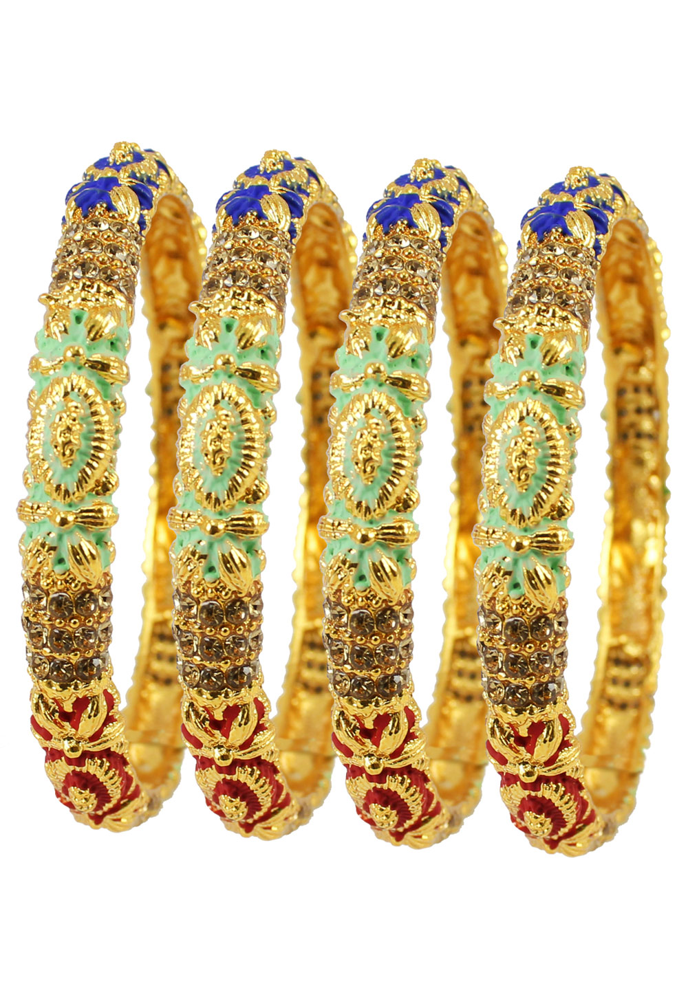 Green Alloy Austrian Diamond Bangle 177860