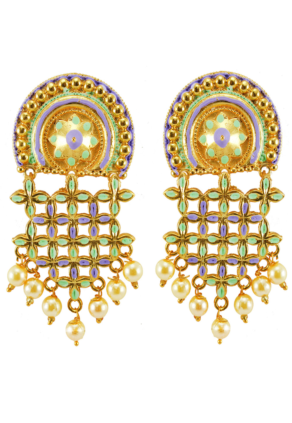 Purple Alloy Earrings 177871