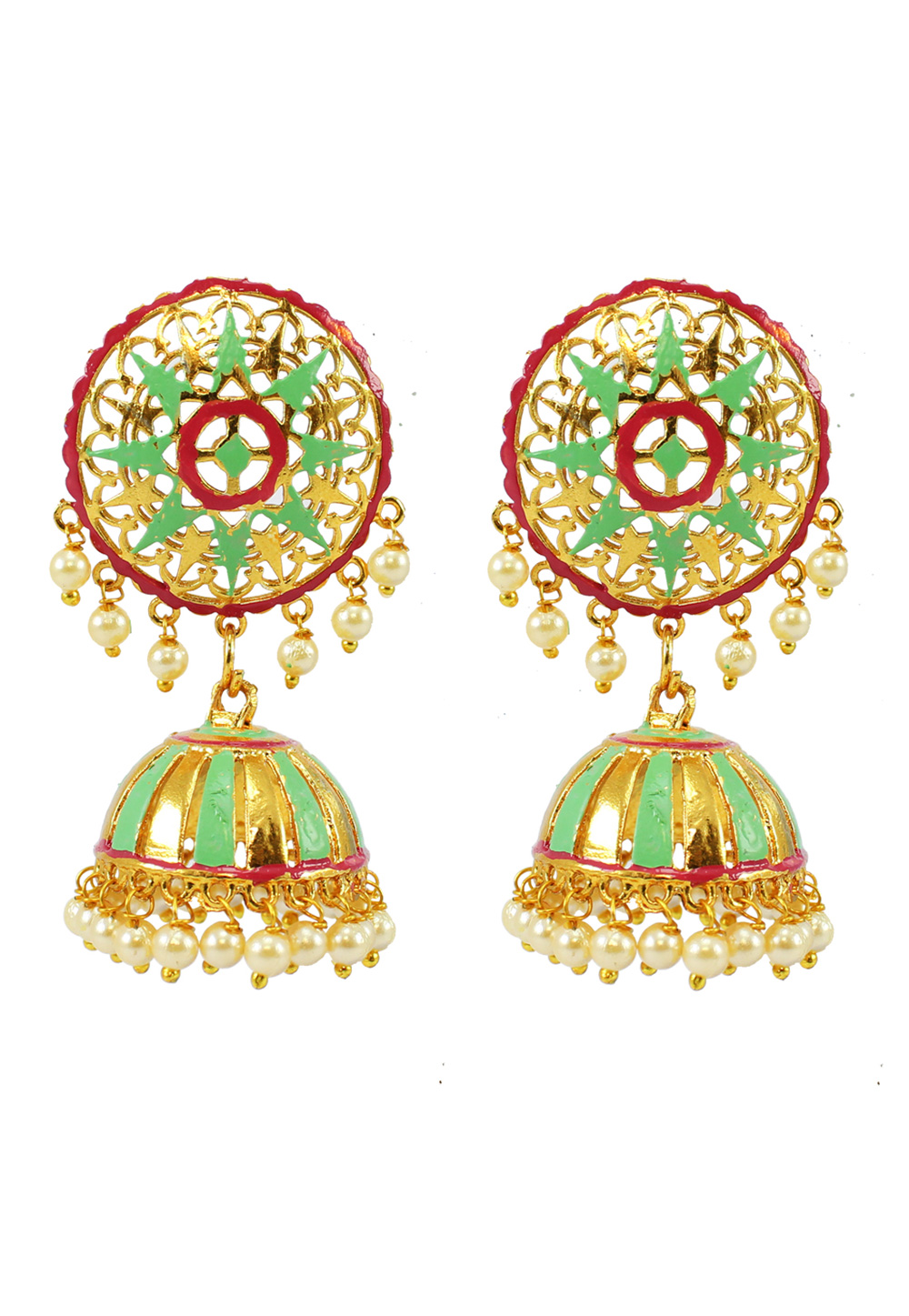 Green Alloy Earrings 177872