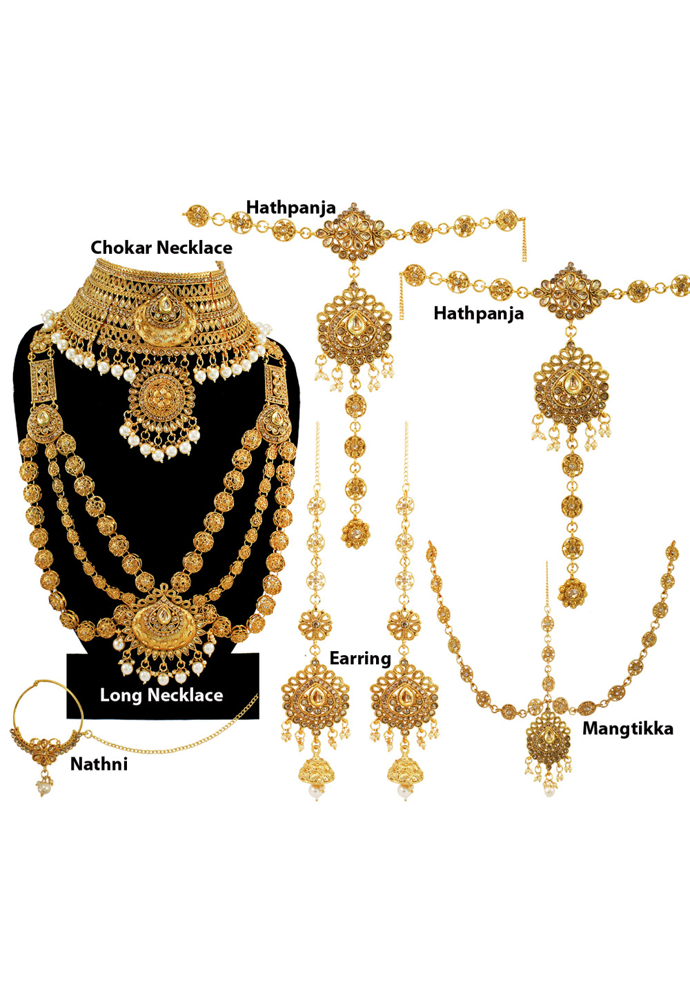 Golden Alloy Austrian Diamond Bridal Set 197133