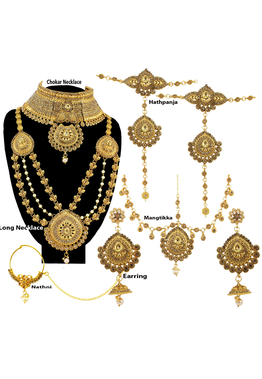 Golden Alloy Austrian Diamond Bridal Set 197135
