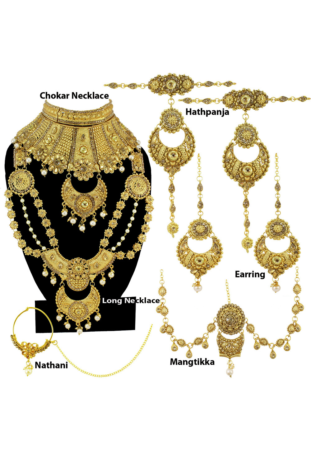 Golden Alloy Austrian Diamond Bridal Set 197138