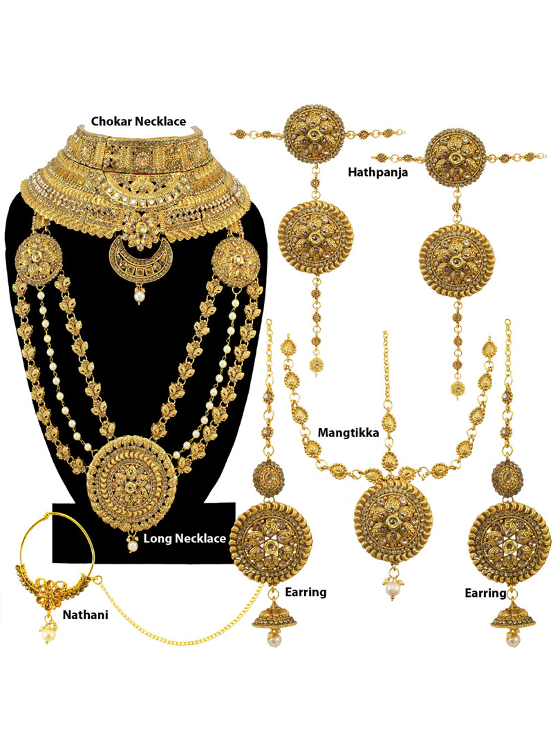 Golden Alloy Austrian Diamond Bridal Set 197139