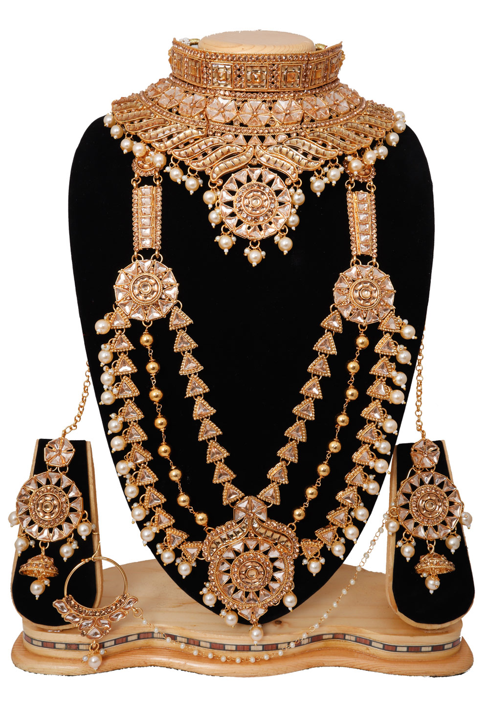 Golden Alloy Austrian Diamonds Bridal Set 272548