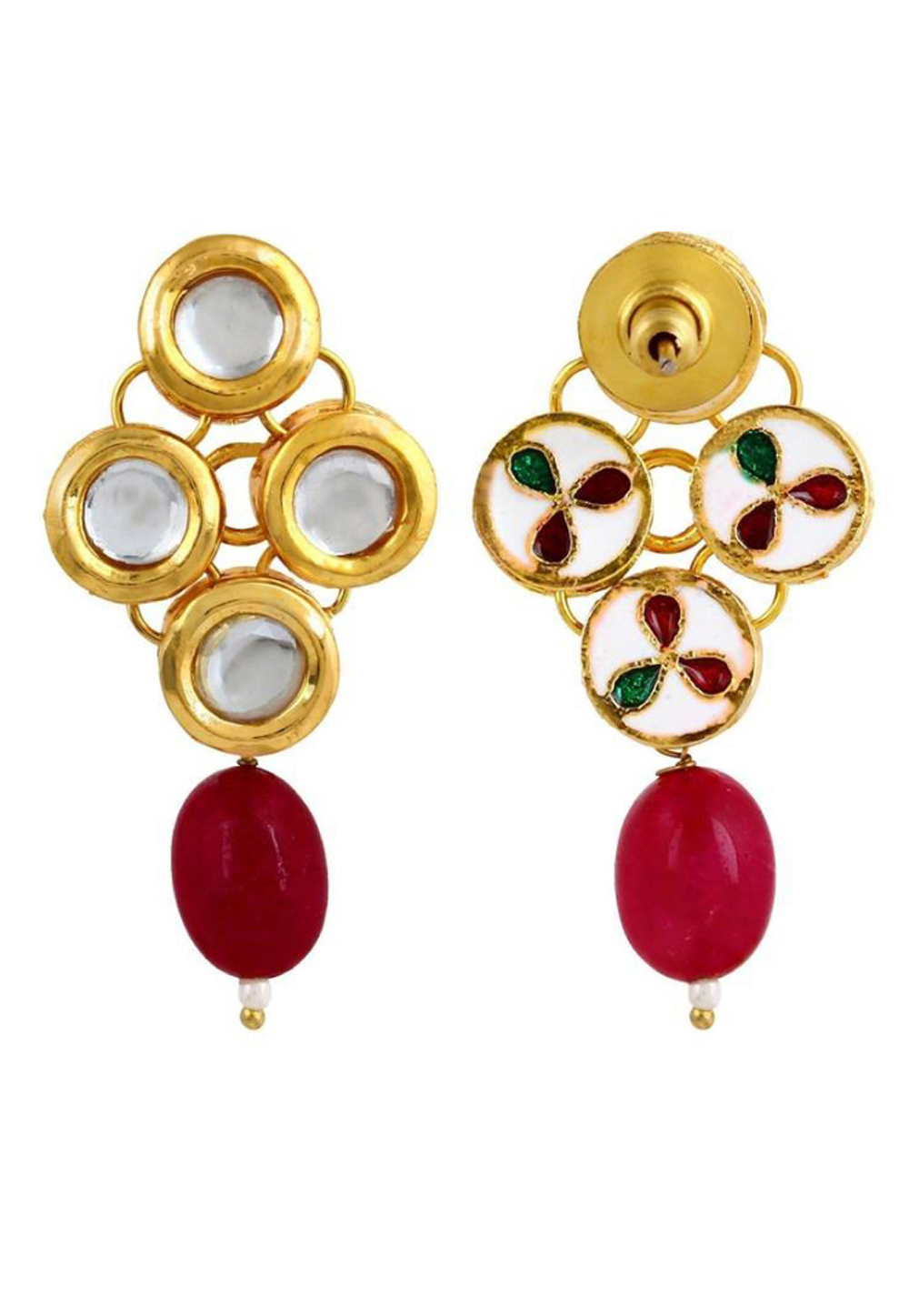 Maroon Brass Earrings 184217