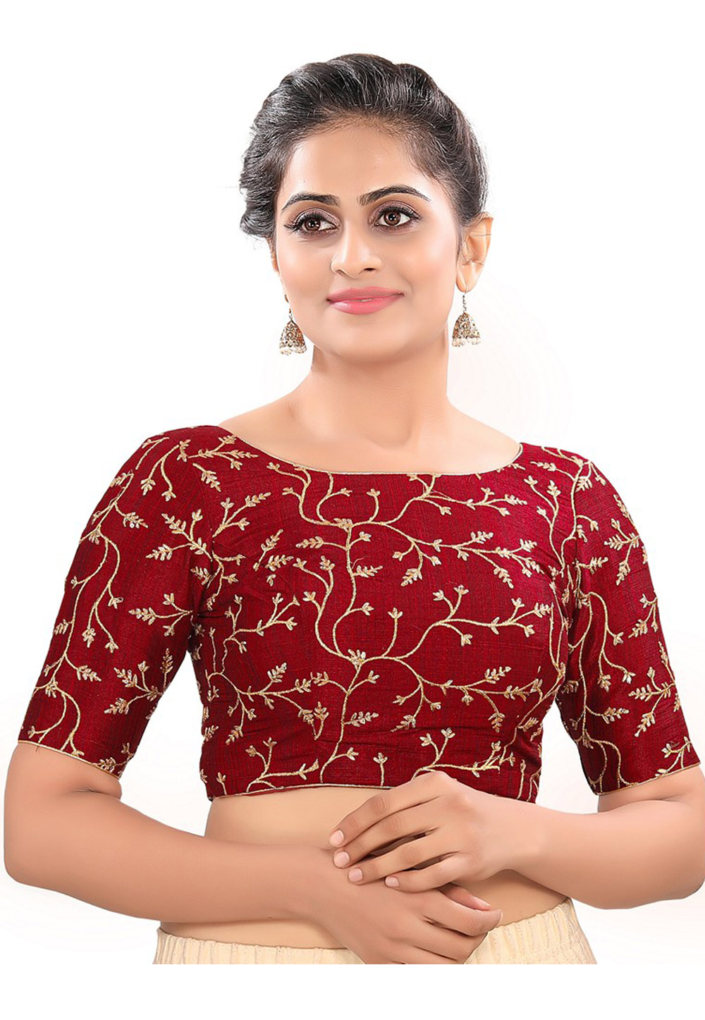 Maroon Silk Readymade Blouse 206700