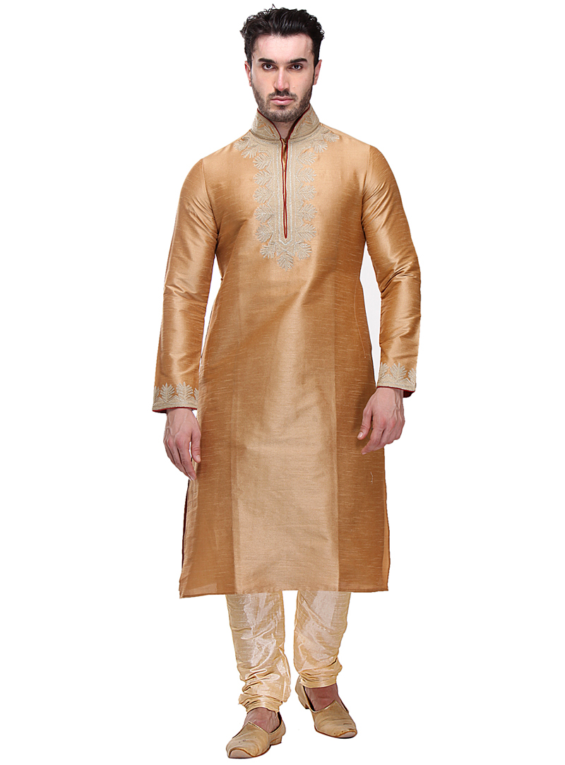 Golden Dupion Readymade Kurta Pajama 99184