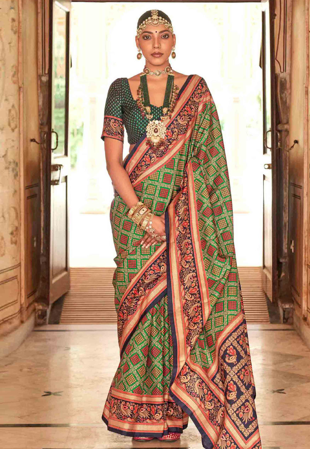 Light Green Silk Saree With Blouse 271403