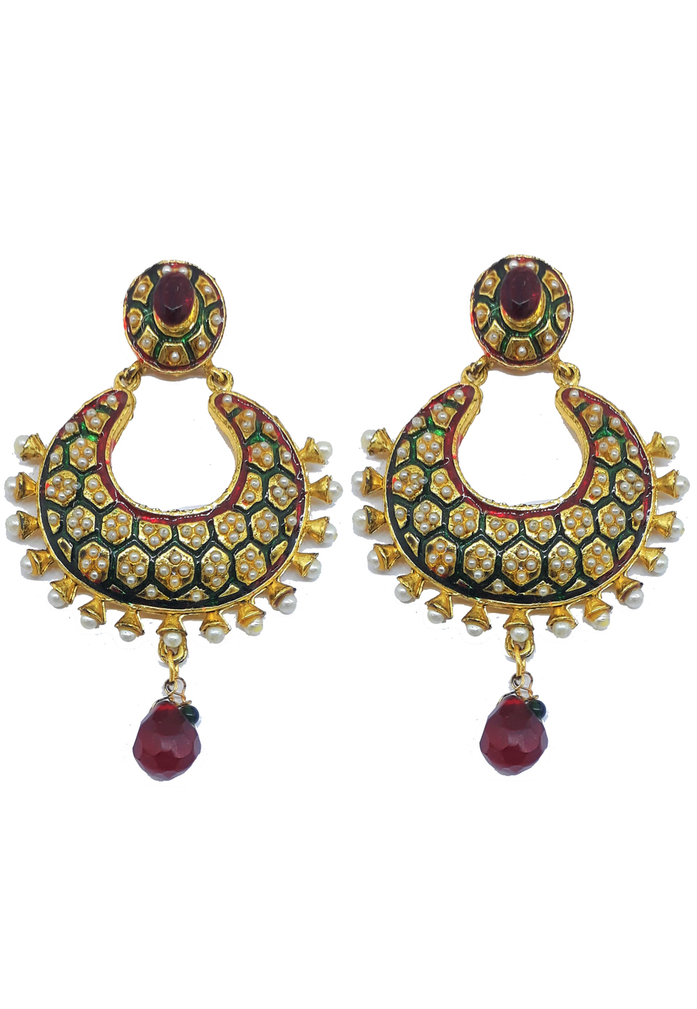 Green Brass Earrings 187641