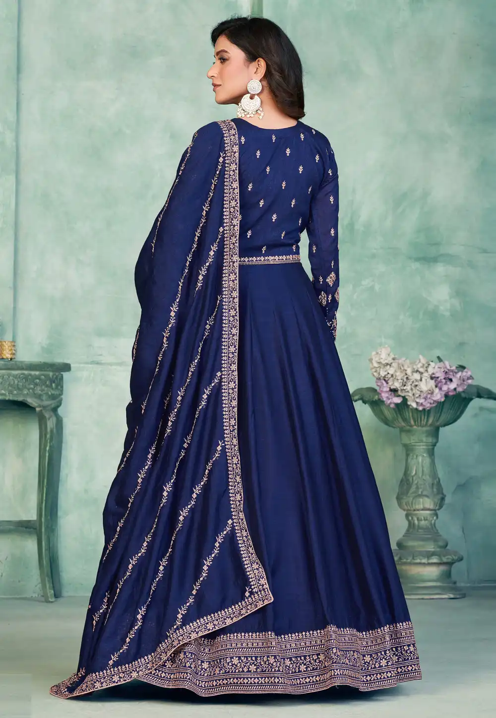 navy blue anarkali dress Elegance meets tradition in our Navy Blue Georgette Embroidered Anarkali Suit Perfect for festive evenings, weddings, and special celebrations. Step into the spotlight with grace and style. Why Choose Us?