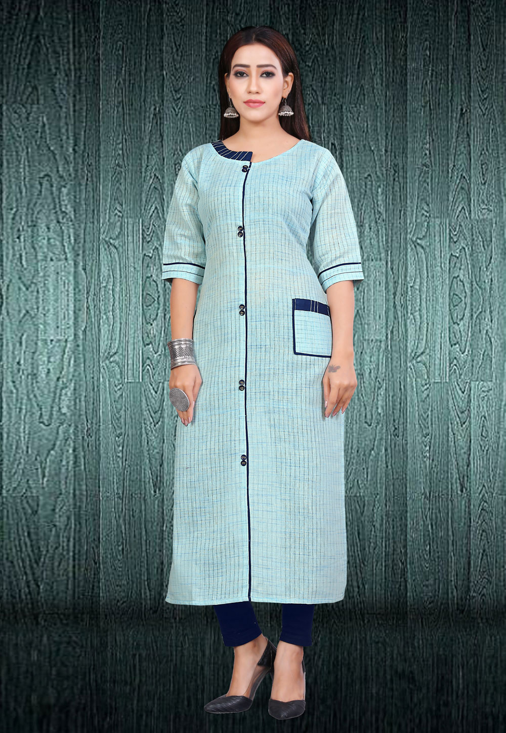 Aqua Cotton Readymade Tunic 168497