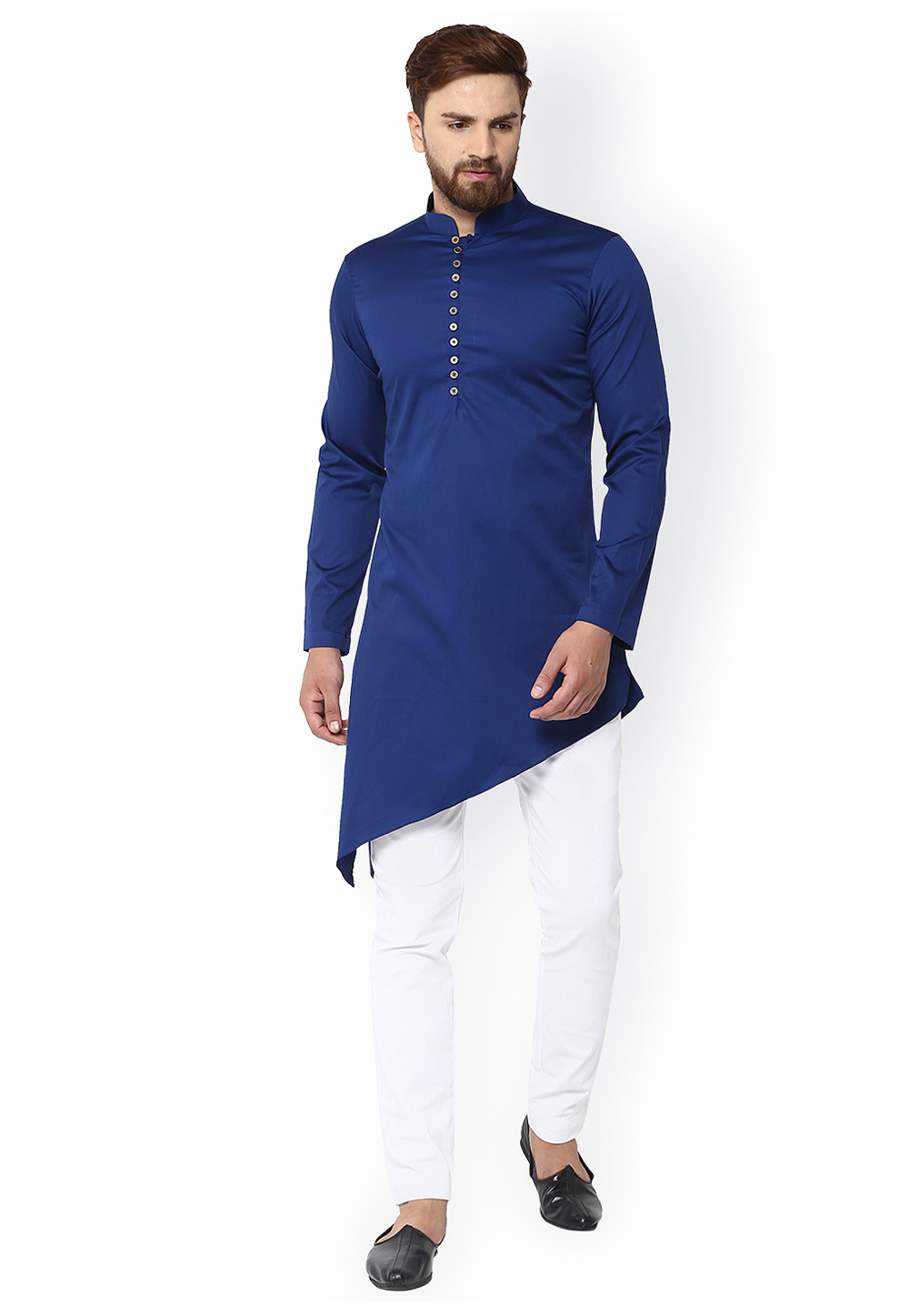 Blue Rayon Readymade Kurta Pajama 213641