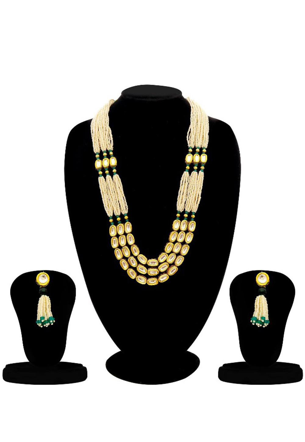 White Alloy Austrian Diamond Necklace Set Earrings 198962