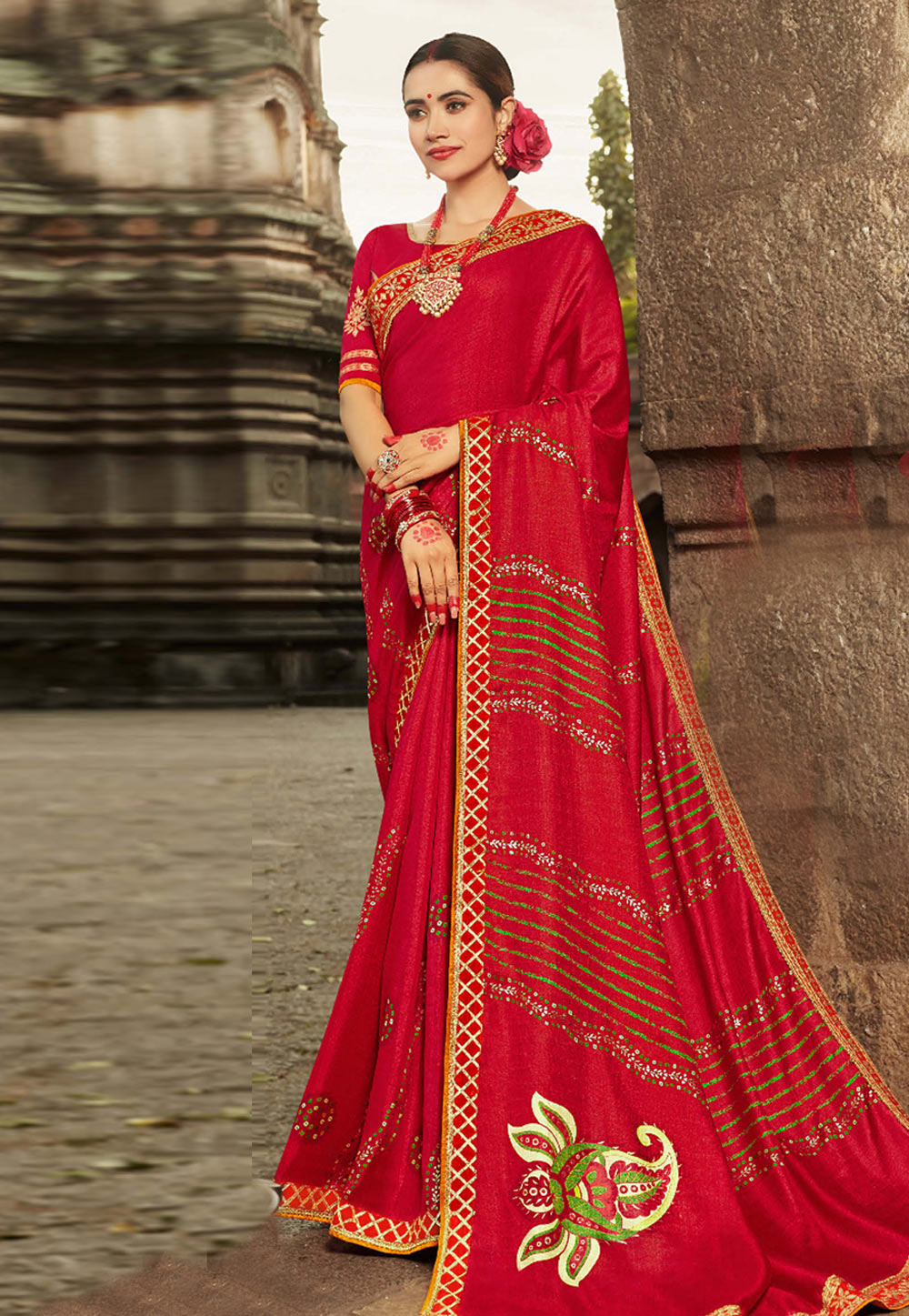 Magenta Silk Saree With Blouse 164511