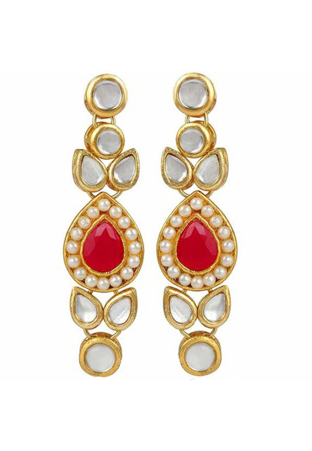 Red Brass Earrings 201089