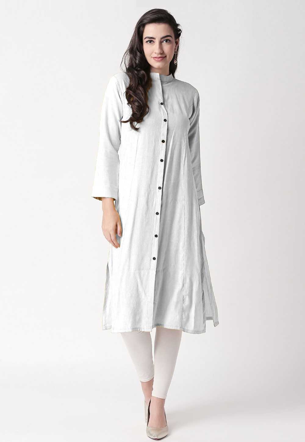 Off White Rayon Kurta Set With Legging 219422