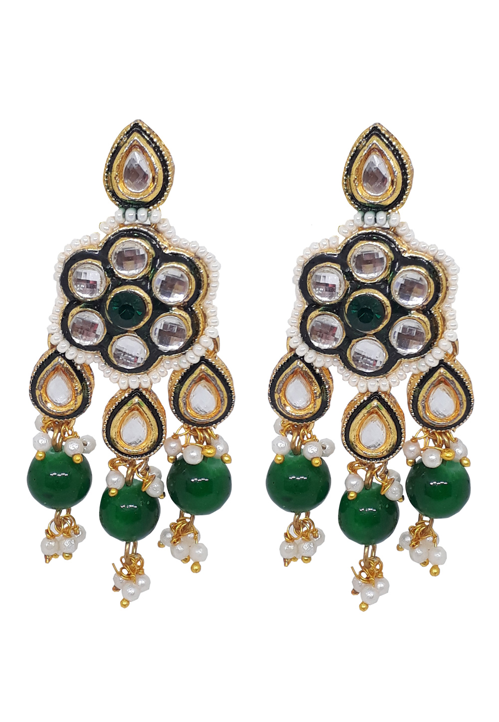Green Brass Earrings 202074