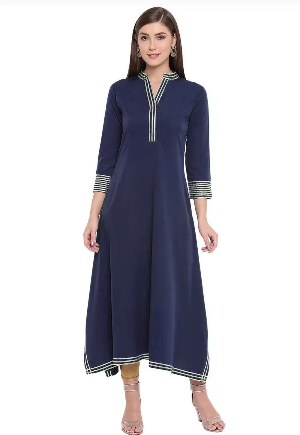 Navy Blue Rayon Kurta Set With Legging 219426