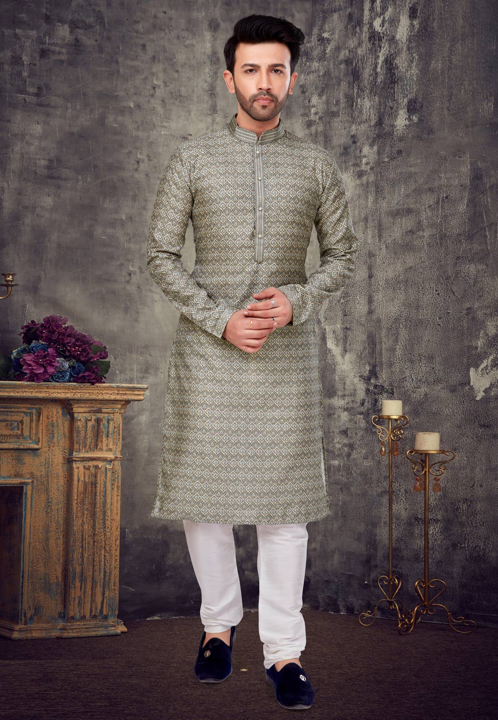 Pista Green Silk Kurta Pajama 257664