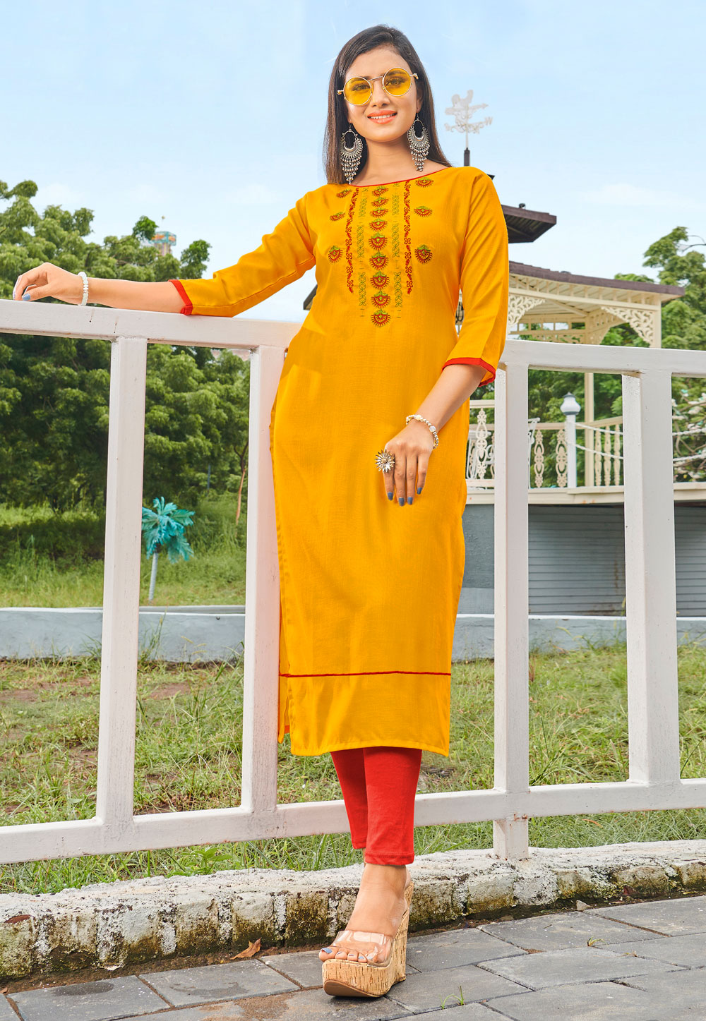 Yellow Silk Readymade Tunic 211135