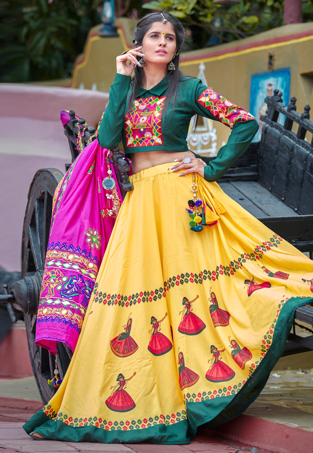 Yellow Cotton Navratri Chaniya Choli 179662