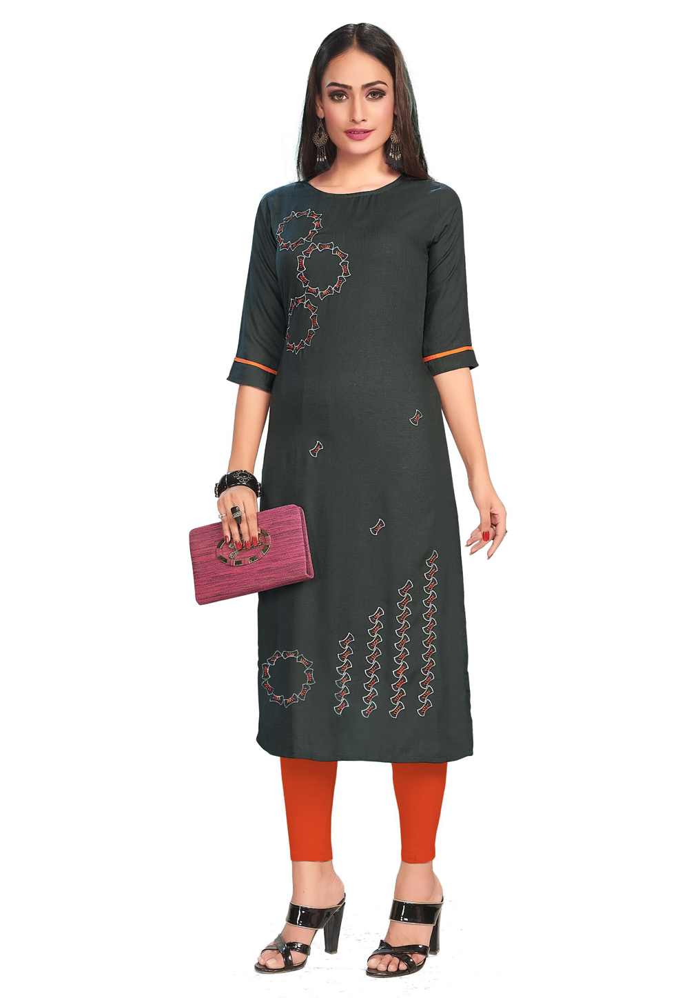 Grey Rayon Readymade Tunic 204863