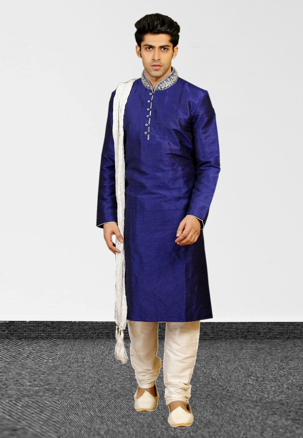 Blue Silk Kurta Pajama 217257