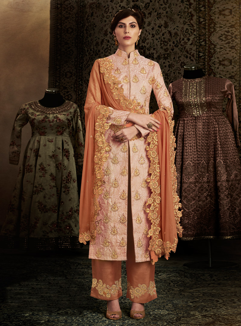 Pink Silk Pant Style Suit 127878