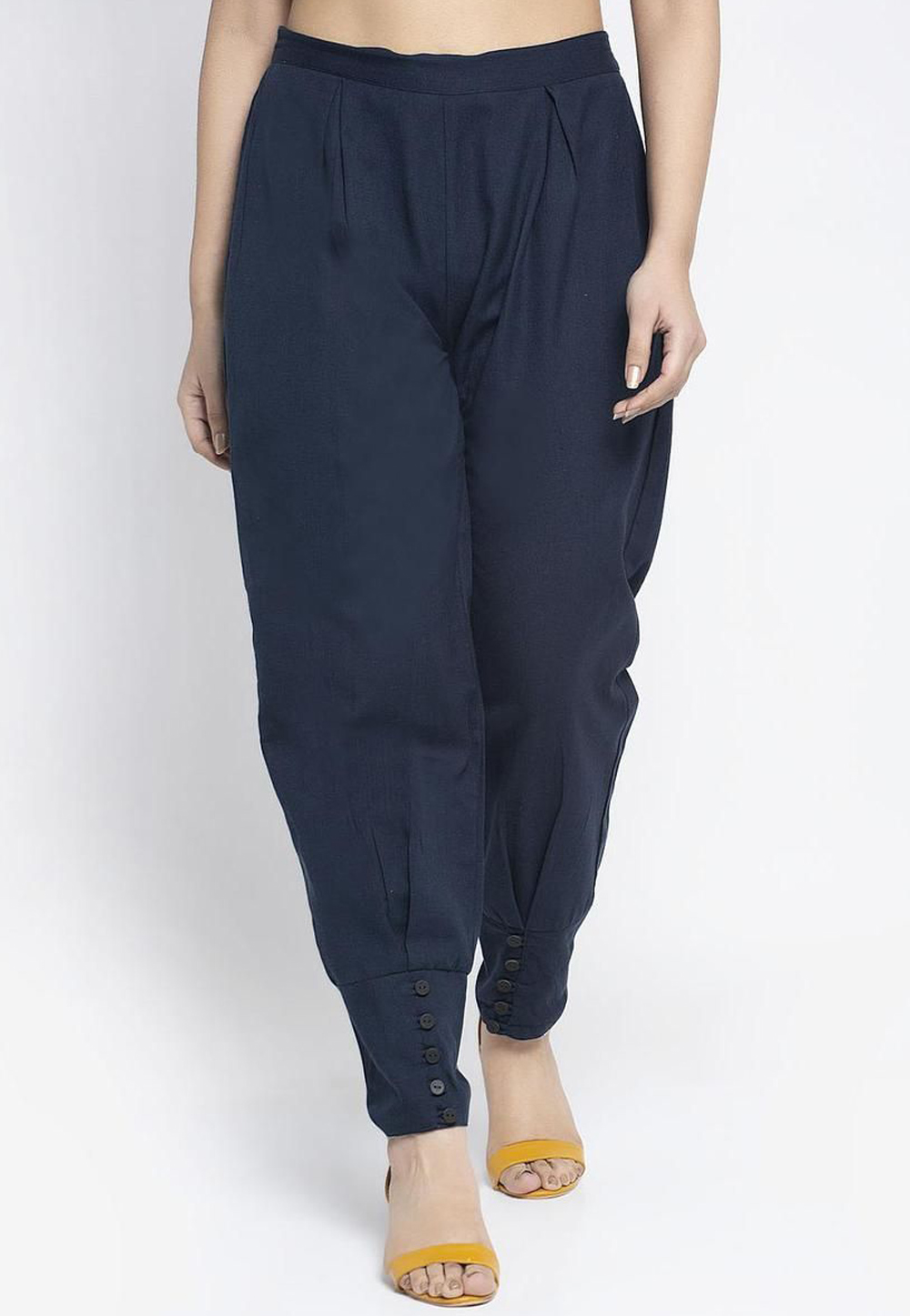 Navy Blue Rayon Readymade Pant 217218