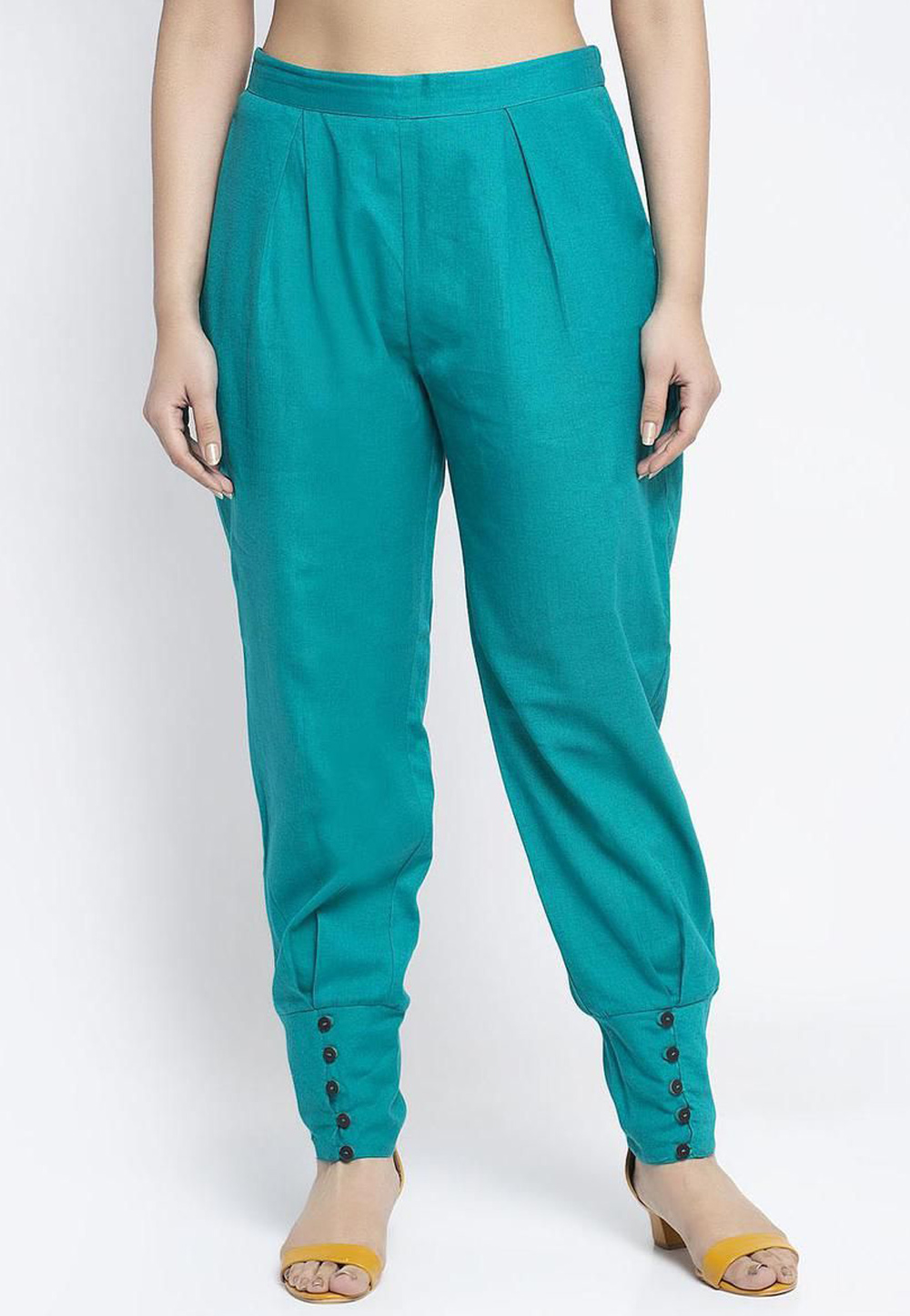 Turquoise Rayon Readymade Pant 217219