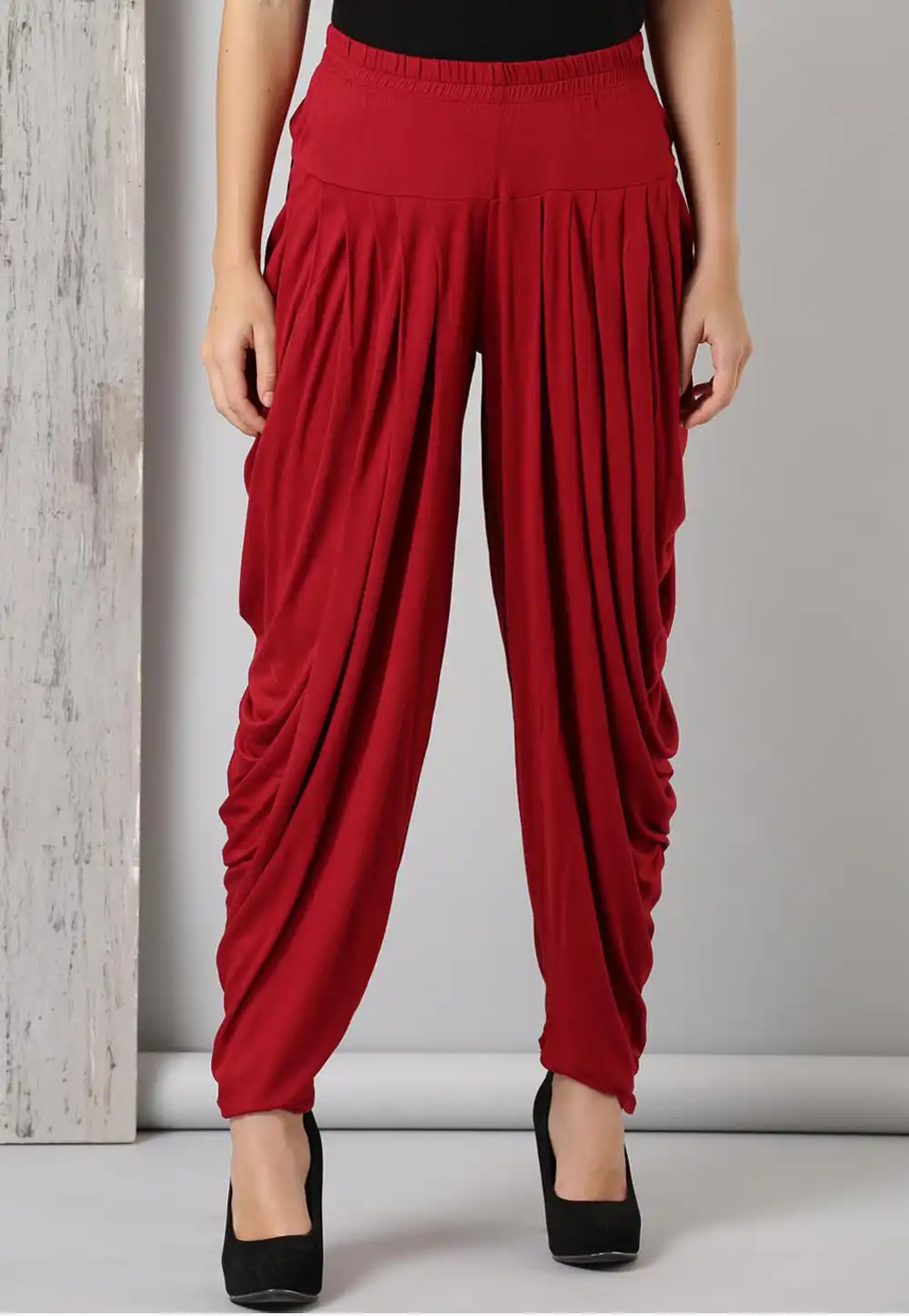 Maroon Rayon Readymade Dhoti Pant 217222