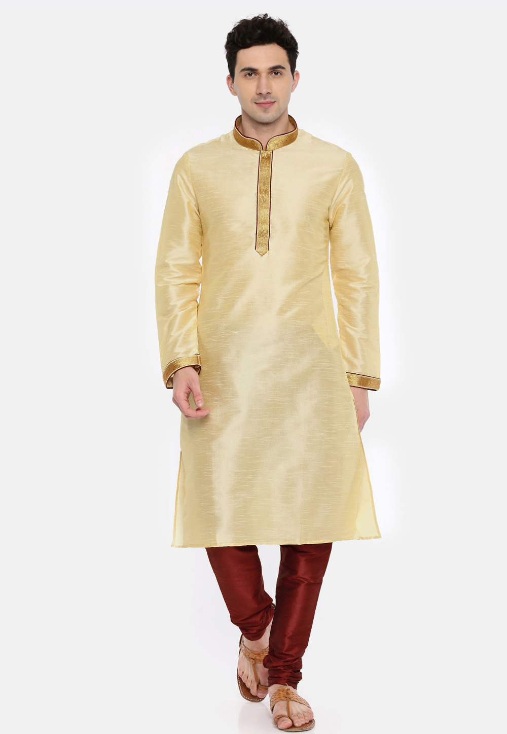 Cream Dupion Silk Kurta Pajama 218451
