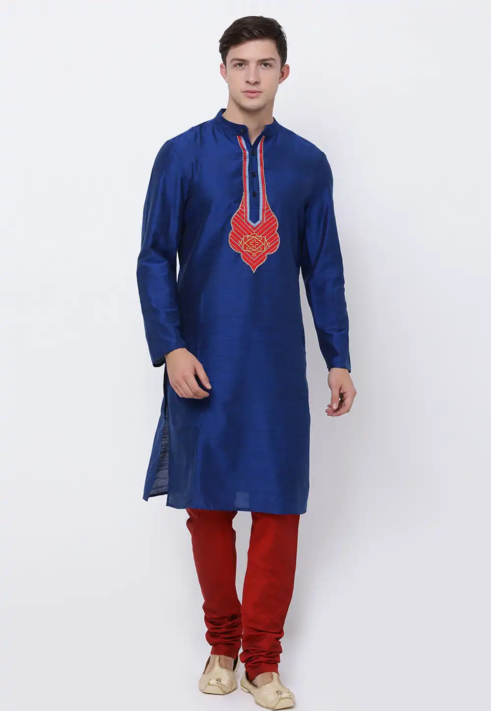 Blue Dupion Silk Kurta Pajama 218460