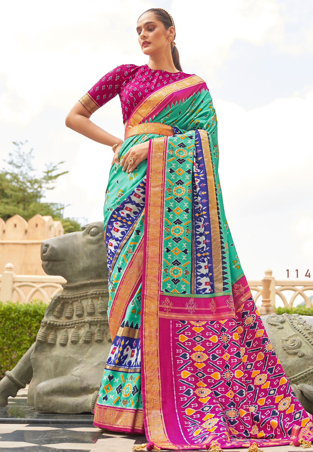 Light Green Silk Festival Wear Saree 237383