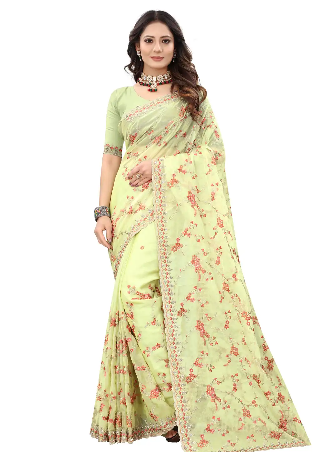 Yellow Organza Saree With Blouse 239303