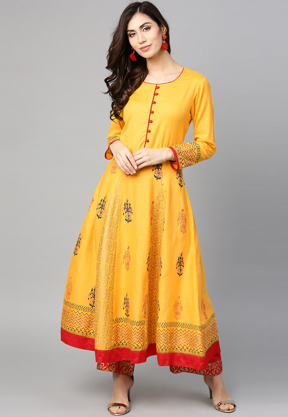 Yellow Cotton Readymade Kurti 208180