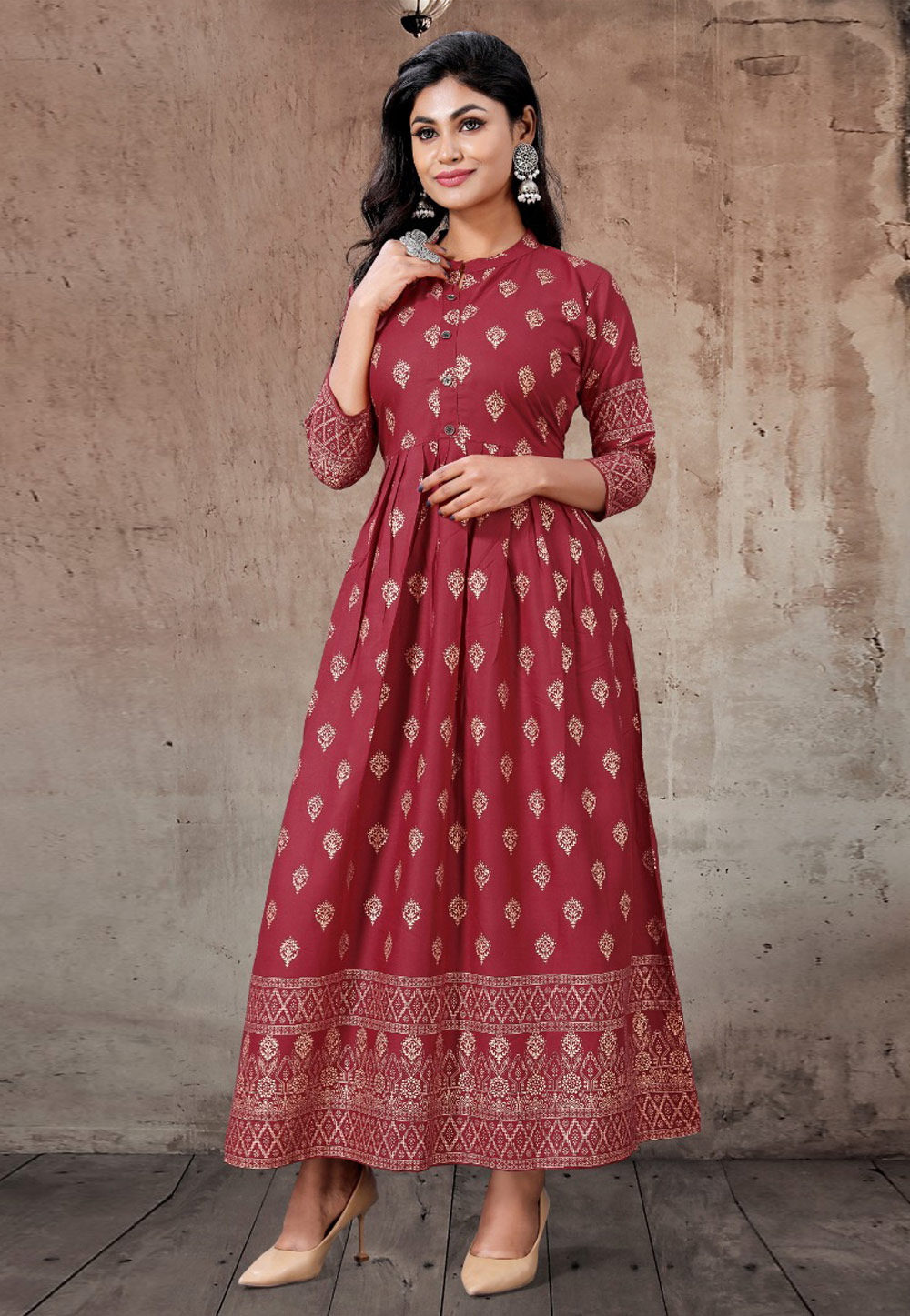 Maroon Rayon Tunic 222832