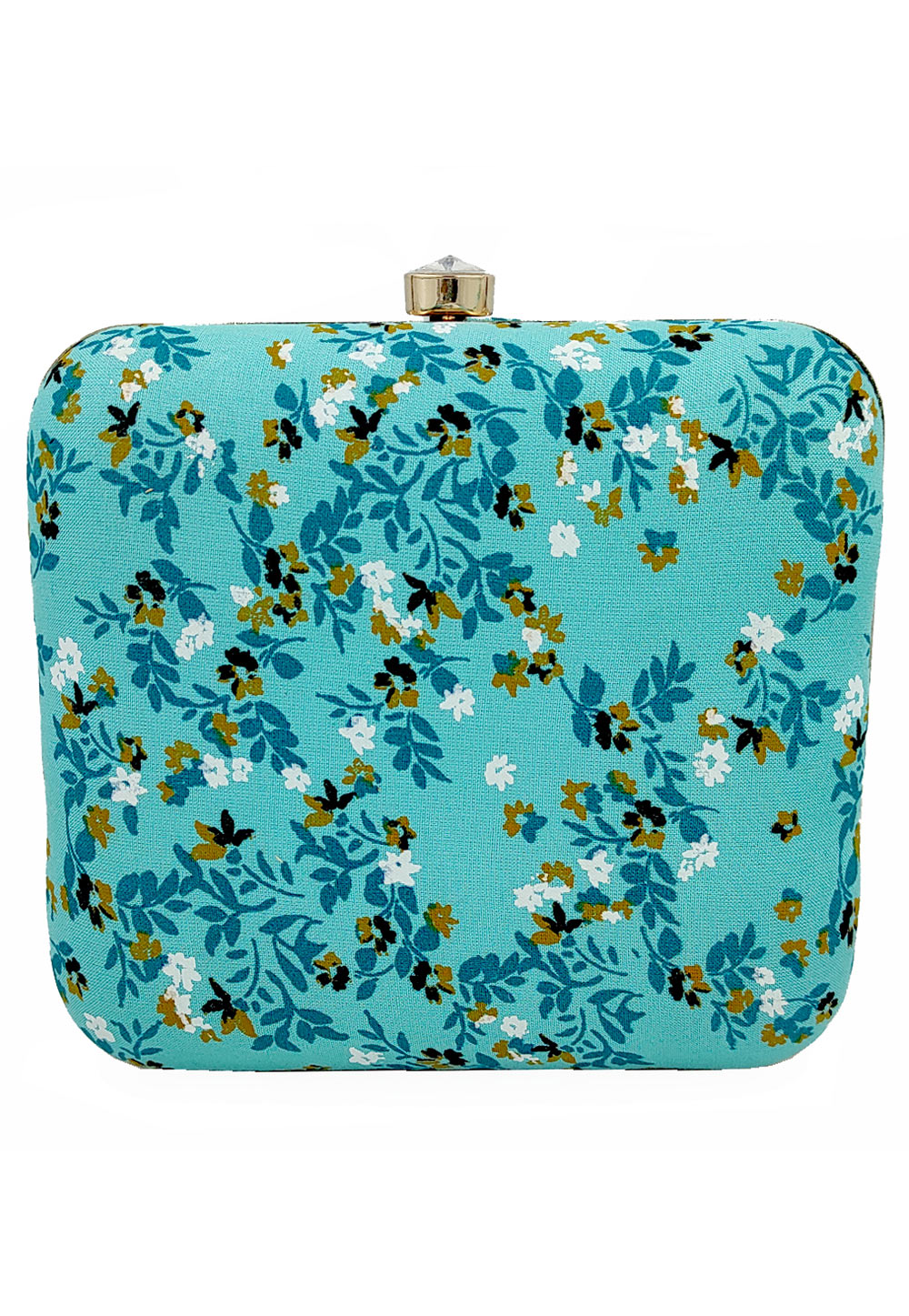 Aqua Synthetic Printed Clutch 225663