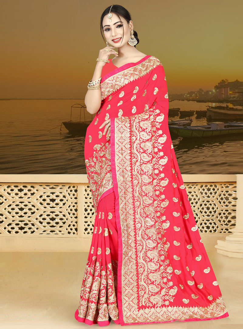 Pink Silk Festival Wear Saree 146797